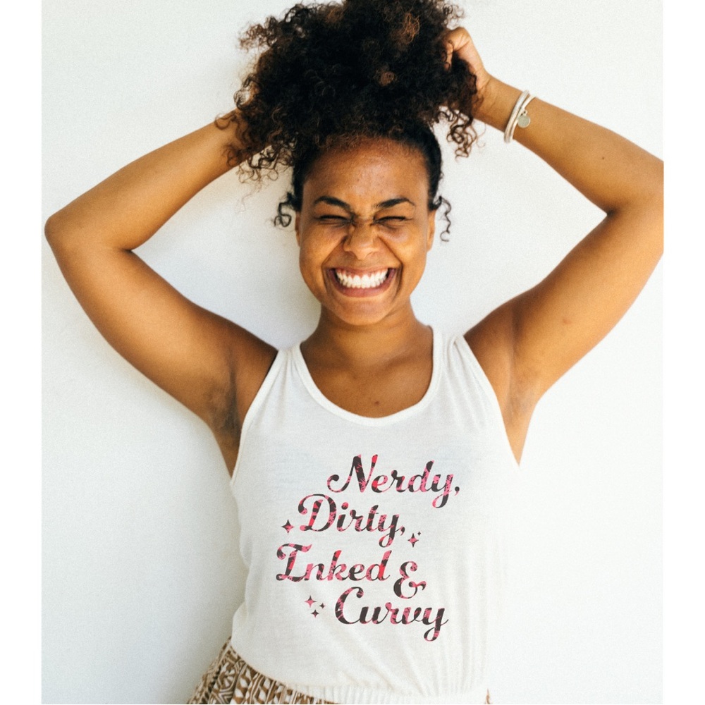 Curvy Girl Handcrafted White Tank